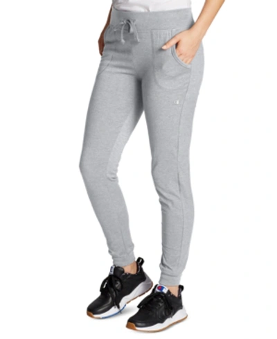 Champion Women's Cotton Jersey Full Length Joggers In Oxford Gray