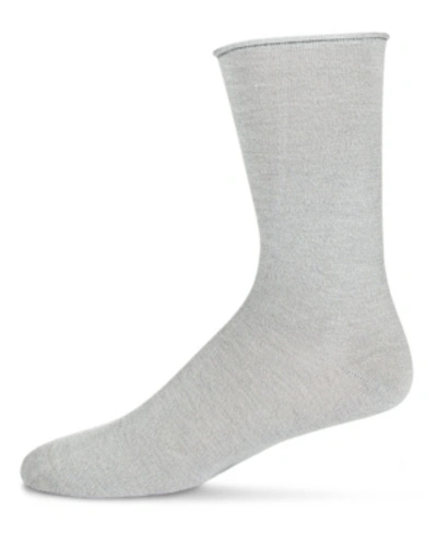 Memoi Back To Basics Roll Cuff Women's Crew Socks In Gray