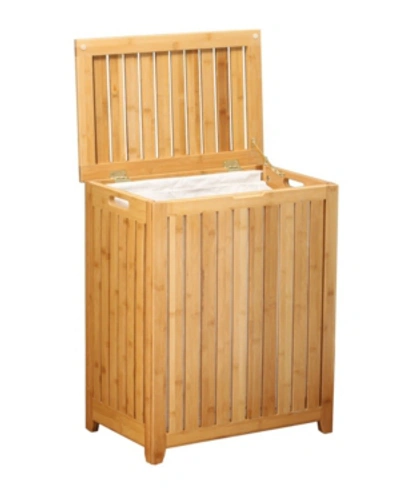 Oceanstar Spa-style Bamboo Laundry Hamper In Teak Color