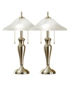 ARTIVA USA 2-PIECE CLASSIC CORDINATES 24" LAMPS WITH HIGH QUALITY HAMMERED GLASS SHADES