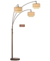 ARTIVA USA LUMIERE III 80" LED ARCHED FLOOR LAMP DOUBLE LAYER SHADE WITH DIMMER