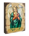 Designocracy Icon Praying Angel Wall Art On Wood 8" In Multi