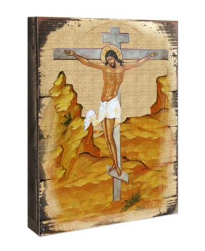 Designocracy Crucifixion Icon 8" X 6" In Multi