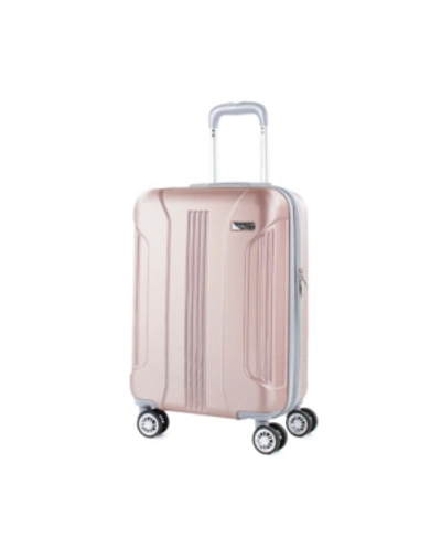 American Green Travel Denali S 20 In. Carry-on Anti-theft Expandable Spinner Suitcase In Rose Gold