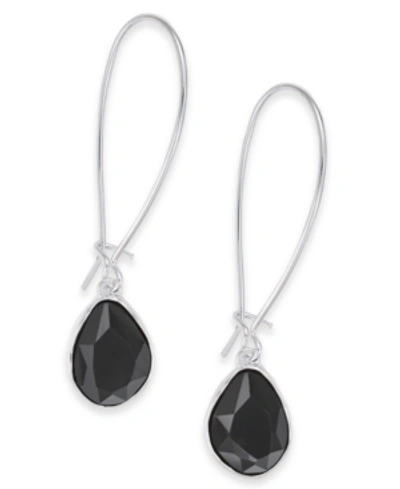 Style & Co Stone Linear Drop Earrings, Created For Macy's In Jet