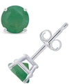 Macy's Emerald (1 Ct. T.w.) Stud Earrings In 14k White Gold Or 14k Yellow Gold In Emerald/white Gold