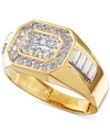 MACY'S MEN'S DIAMOND RECTANGLE RING IN 14K GOLD (1/2 CT. T.W.)