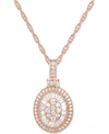 Macy's Diamond Baguette Oval 18" Pendant Necklace (1/2 Ct. T.w.) In 14k Gold , 14k White Gold Or 14k Rose G In Rose Gold