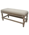 CRESTVIEW MOULTRIE LINEN AND FIR WOOD UPHOLSTERED BENCH