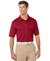 Pga Tour Men's Airflux Solid Mesh Short Sleeve Golf Polo Shirt In Chili Pepper Red