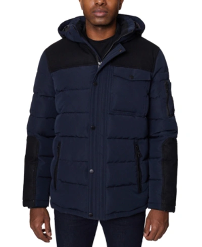 Nautica Men's Parka With Removable Faux-fur Trimmed Hood In Midnight