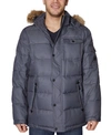 NAUTICA MEN'S PARKA WITH REMOVABLE FAUX-FUR TRIMMED HOOD