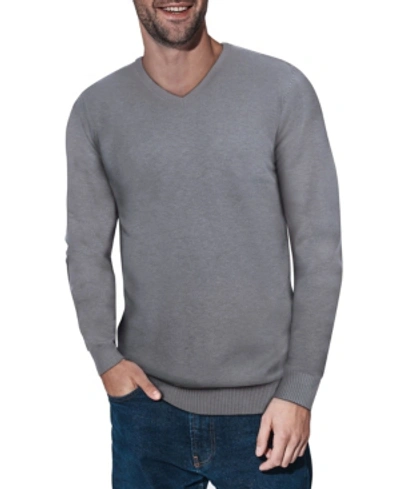 X-ray Men's Basic V-neck Pullover Midweight Sweater In Dark Gray