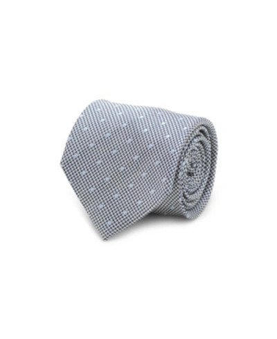 Ox & Bull Trading Co. Dotted Herringbone Silk Men's Tie In Gray