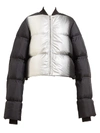 Rick Owens Women's Cropped Duvet Down Puffer Jacket In Silver Degrade