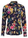 ETRO WOMEN'S EXOTIC FLORAL STRETCH-SILK SHIRT,0400011632056