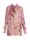 GIVENCHY WOMEN'S FLORAL SILK SHIRT,0400011665533