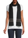 SAKS FIFTH AVENUE LUREX-STRIPED RIBBED CASHMERE SCARF,400012905496
