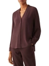 EILEEN FISHER HIGH BACK V-NECK SILK SHIRT,400013134464