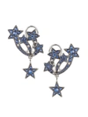 STÉFÈRE WOMEN'S STAR 18K WHITE GOLD, BLUE SAPPHIRE & DIAMOND DROP EARRINGS,0400094782723