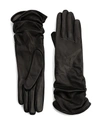 SAKS FIFTH AVENUE RUCHED LEATHER GLOVES,400320287622