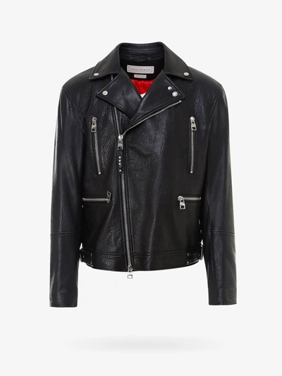 Alexander Mcqueen Black Leather Classic Biker Jacket