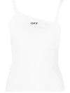 OFF-WHITE ASYMMETRIC RIBBED TOP
