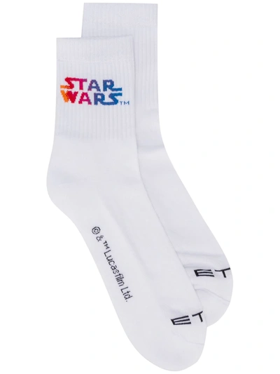 Etro Stars Wars Rainbow Cotton Tennis Socks In White