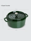 Staub - Verified Partner Staub 4-qt Round Cocotte In Basil