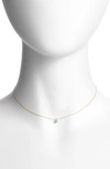 Zoë Chicco 14k Yellow Gold Single Bezel Turquoise Necklace, 14 In Yellow Gold/ Turquoise