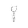 True Rocks Sterling Silver Mini Pill Charm Hung On Sterling Silver Hoop In Silver
