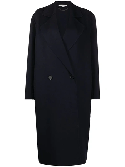 Stella Mccartney Oversized Double-breasted Wool Coat In Ink