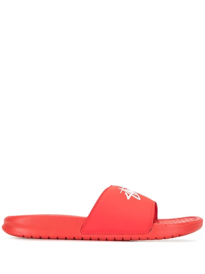 Nike X Stussy Flip Flops In Red