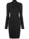 WOLFORD RIBBED KNIT TURTLENECK DRESS