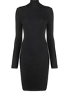 Wolford Ribbed Knit Turtleneck Dress In Black