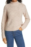 TED BAKER RHINESTONE BUTTON WOOL & ALPACA BLEND CABLE SWEATER,248459-TALIIEY-WMK