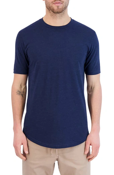 Goodlife Overdyed Triblend Scallop Crew T-shirt In Navy