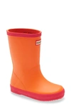 Hunter First Classic Waterproof Rain Boot In Caramel Orange/ Helios