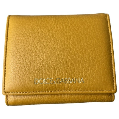 Pre-owned Dolce & Gabbana Yellow Leather Wallet