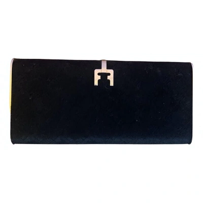 Pre-owned Ferragamo Black Cloth Clutch Bag