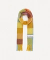 Acne Studios Vally Oversized Fringed Plaid Wool-blend Scarf In Yellow