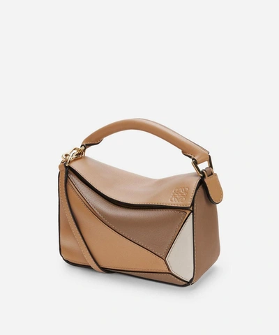 Loewe Women's Mini Puzzle Leather Shoulder Bag In Warm Desert/mink