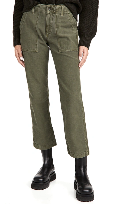 Trave Gwen Mid Rise Straight Pants In Green Garden