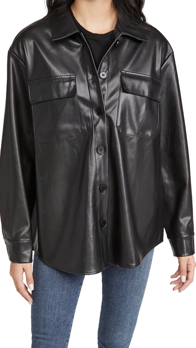 Re:named Re: Named Faux Leather Shacket In Black