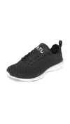 Apl Athletic Propulsion Labs Techloom Phantom 3d Mesh And Neoprene Sneakers In Black/metallic Silver