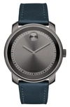 MOVADO BOLD LEATHER STRAP WATCH, 42.5MM,3600673