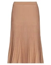 Bruno Manetti Midi Skirts In Camel