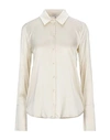 PATRIZIA PEPE PATRIZIA PEPE WOMAN SHIRT IVORY SIZE 10 VISCOSE, POLYAMIDE, ELASTANE,38935831VM 5