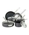 Viking 10-piece Hard Anodized Nonstick Cookware Set In Dark Gray