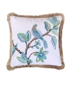 LEVTEX CRESSIDA CREWEL STITCHED BIRD DECORATIVE PILLOW, 18" X 18"